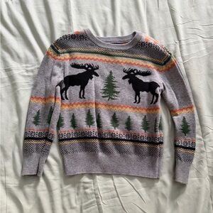 Andy & Evan Gray Sweater with Moose and Tree Design Kids 3T